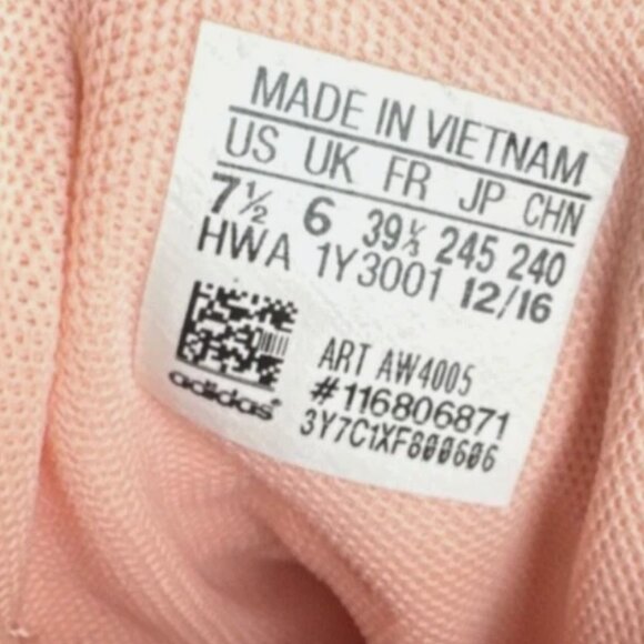 (7.5) Adidas Womens Cloudfoam Qt Racer Shoes Pink AW4005 Lace Up Low Top Mesh - Picture 10 of 10